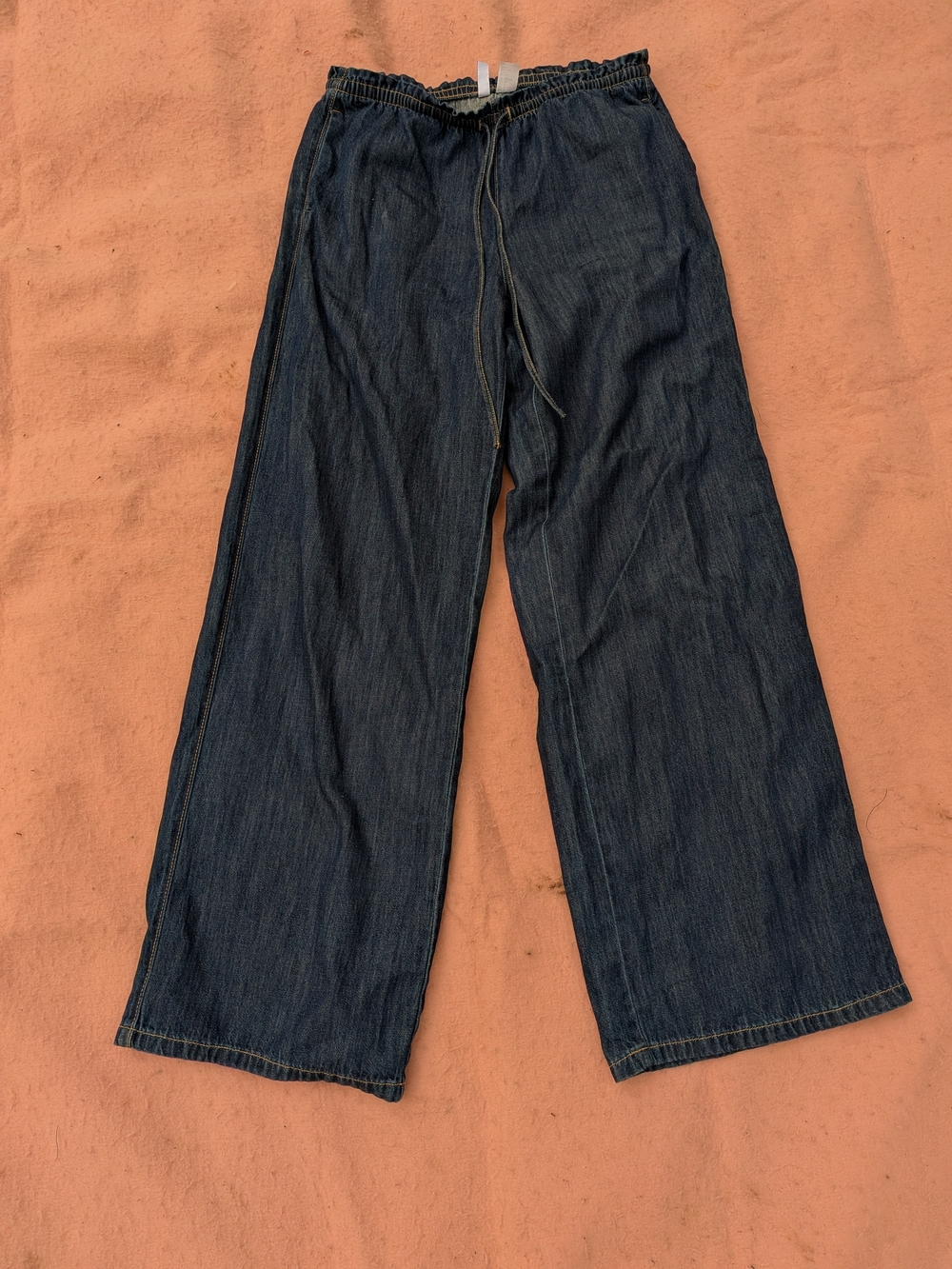 Women's Dark Blue Drawstring Jeans